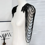 accessoire textile broche franges argenté noir doré élégant chic amovible decoration