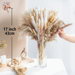 décoration boho bouquet pampas séchés beige crème anniversaire mariage table vase