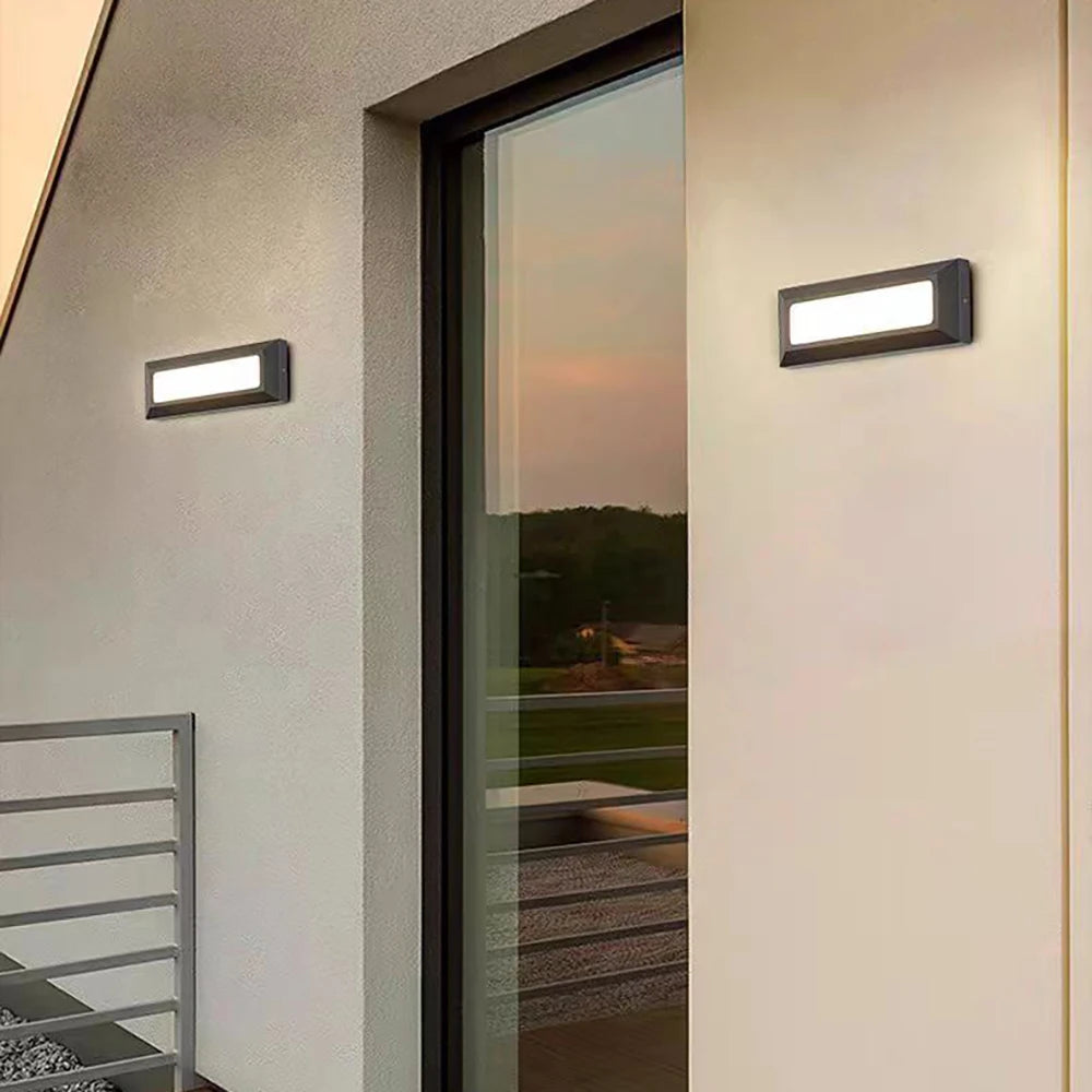 applique murale extérieure led noir moderne étanche jardin terrasse balcon escalier
