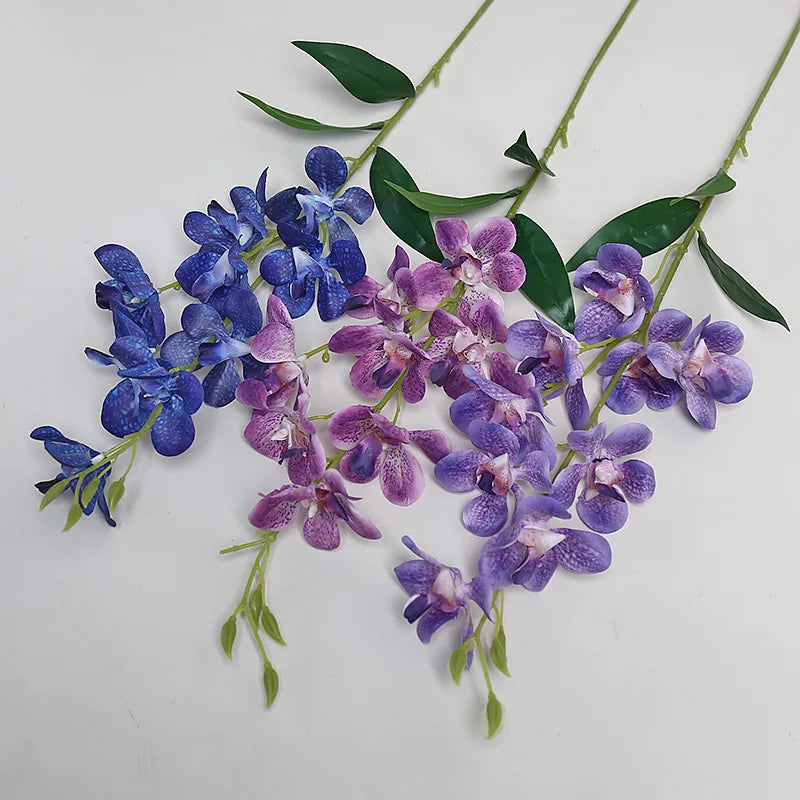 guirlande fleurs artificielles vanda soie bleu rose blanc jaune vert modernes intérieur decoration mariage