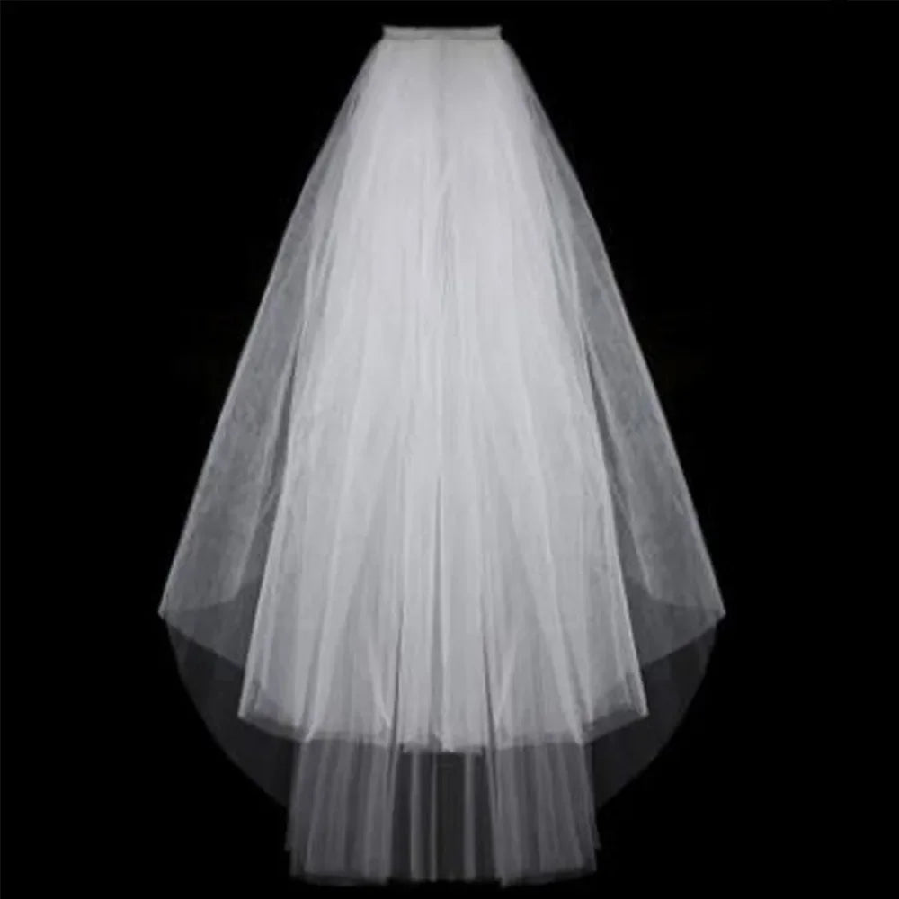 voile mariée deux couches tulle fin blanc bord coupé clips classique erotique echangisme erotique