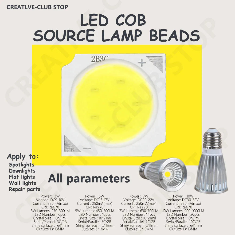 ampoule led cob 10w blanc neutre 13x13mm moderne 360deg 10000h aluminium