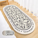tapis moderne fleurs feuilles cercle blanc jaune vert noir décoration intérieure résistant lavage main
