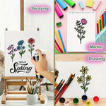 stencils blancs fleurs stylisées minimaliste peinture murale diy decoration motifs opaques exemples inclusion