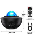 projecteur led noir transparent effet bulle moderne câble usb télécommande