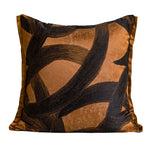 housses coussins marron beige abstrait texture veloutée contemporains décoratifs adhésifs
