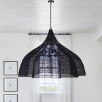 lampe suspendue rotin bois naturel rustique moderne salon cuisine lumière chaude