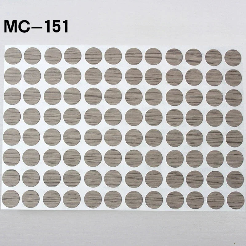 autocollants marron doré vis décoration tiroir meuble bois texture points circulaires résistants eau 96pcs