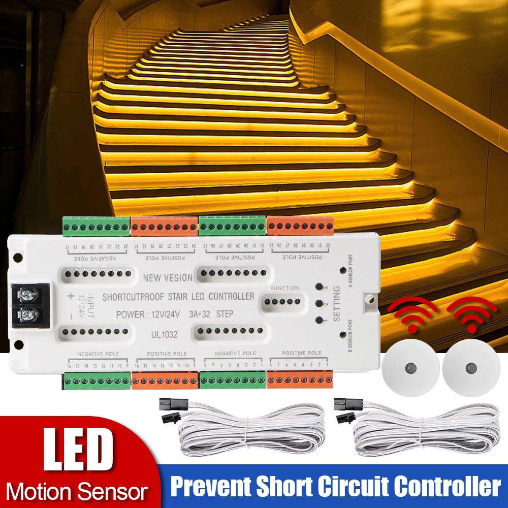veilleuse led escalier detection mouvement controleur lumiere surface moderne facile blanc