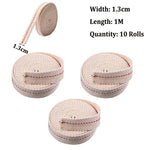 ruban tissé coton beige clair 1cm 1.3cm 1.5cm 2cm 1m 10m rustique artisanal