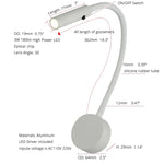 Lampe murale de lecture installée dans une chambre avec tête de lit blanc