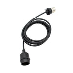 ampoule filament noir transparent moderne câble e27 étanche 1m 5m rond lisse