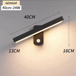 lumière murale led moderne 30cm marron foncé interrupteur tactile sensoriale ip65 étanche