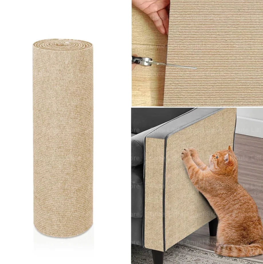 tapis grattage chats gris foncé texture rugueuse adhésif 40x300cm protection moderne