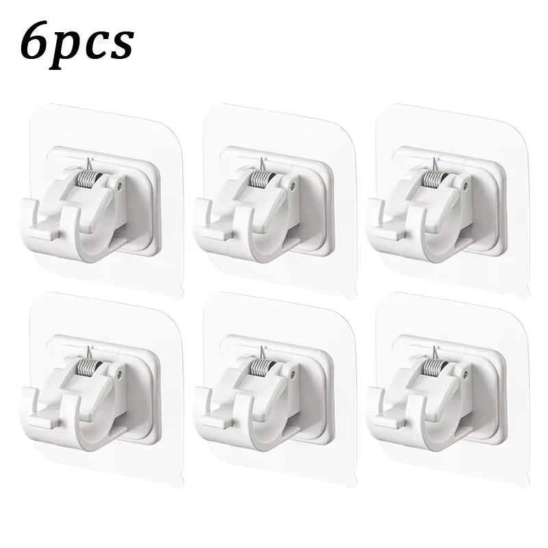 clips suspension adhésifs blancs modernes utilisation multiple support mural rideaux outils cuisine pièces