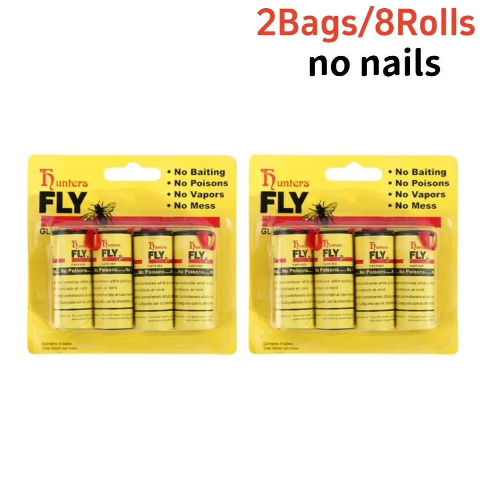 pièges mouches papier adhésif anti insectes pratique attrape mouches jetables facile utilisation boîte jaune