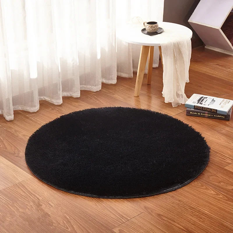 tapis rond noir doux moderne salon chambre prière extérieur 100cm 120cm 140cm 160cm 200cm