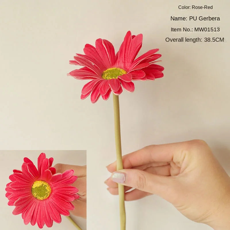 fleurs artificielles gerbera soie moderne intérieur mariage rose rouge jaune orange blanc