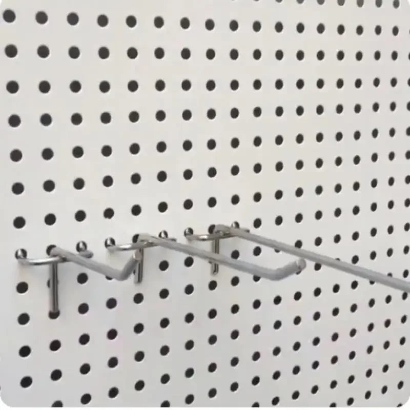 crochet mural acier inoxydable argenté panneau perforé support rangement magasin maison moderne