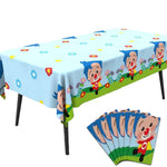 nappes festives clowns enfantins motifs fleurs géométriques tables jetables anniversaire enfants cirque