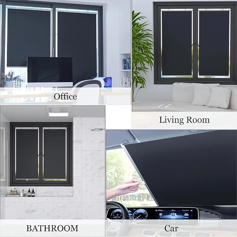 rideaux occultants noir modernes clips fixation sans perçage 74x140cm opaque