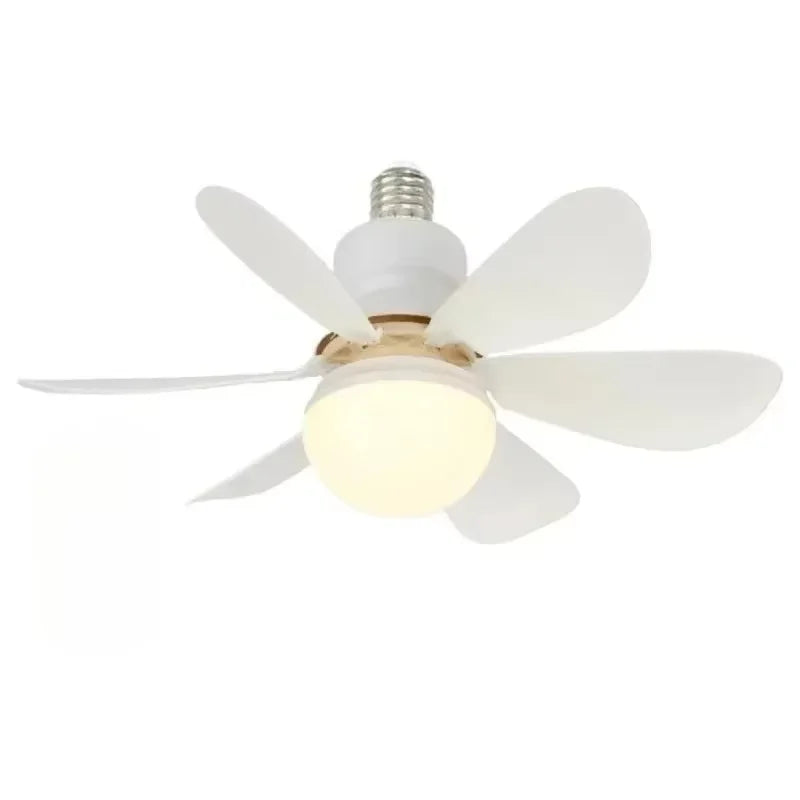 ventilateur lumière intégrée moderne noir blanc 52cm 42cm télécommande led ailes plastique