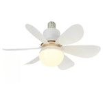 ventilateur lumière intégrée moderne noir blanc 52cm 42cm télécommande led ailes plastique