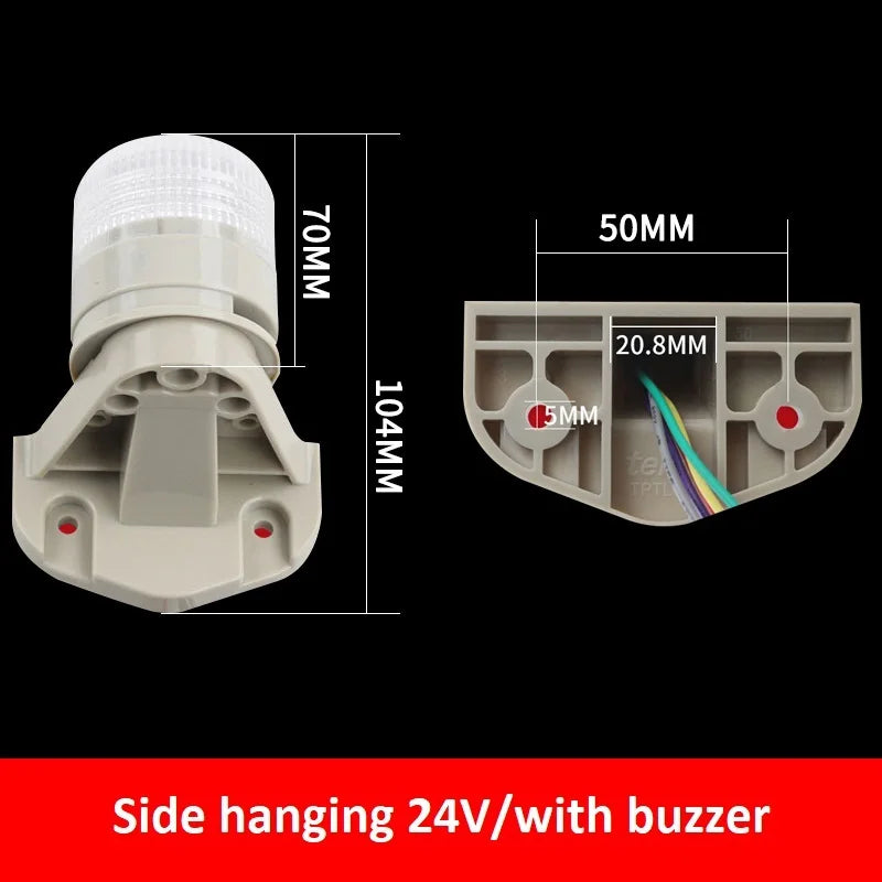 lampe led rouge verte jaune adhésive buzzer flashing 12v 24v transparente moderne