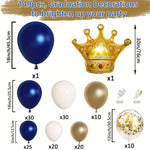 Arc de ballons bleu et or pour anniversaire