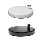 Base de lampe ronde en métal blanc avec trou central 12 mm