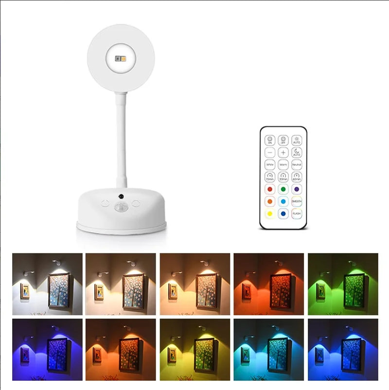 applique murale led rechargeable detection humaine couleurs rgb variante intensite moderne chambre salle manger