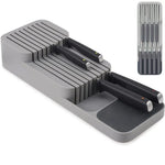 rangement couteaux gris bloc vertical moderne tiroir cuisine organizer porte six
