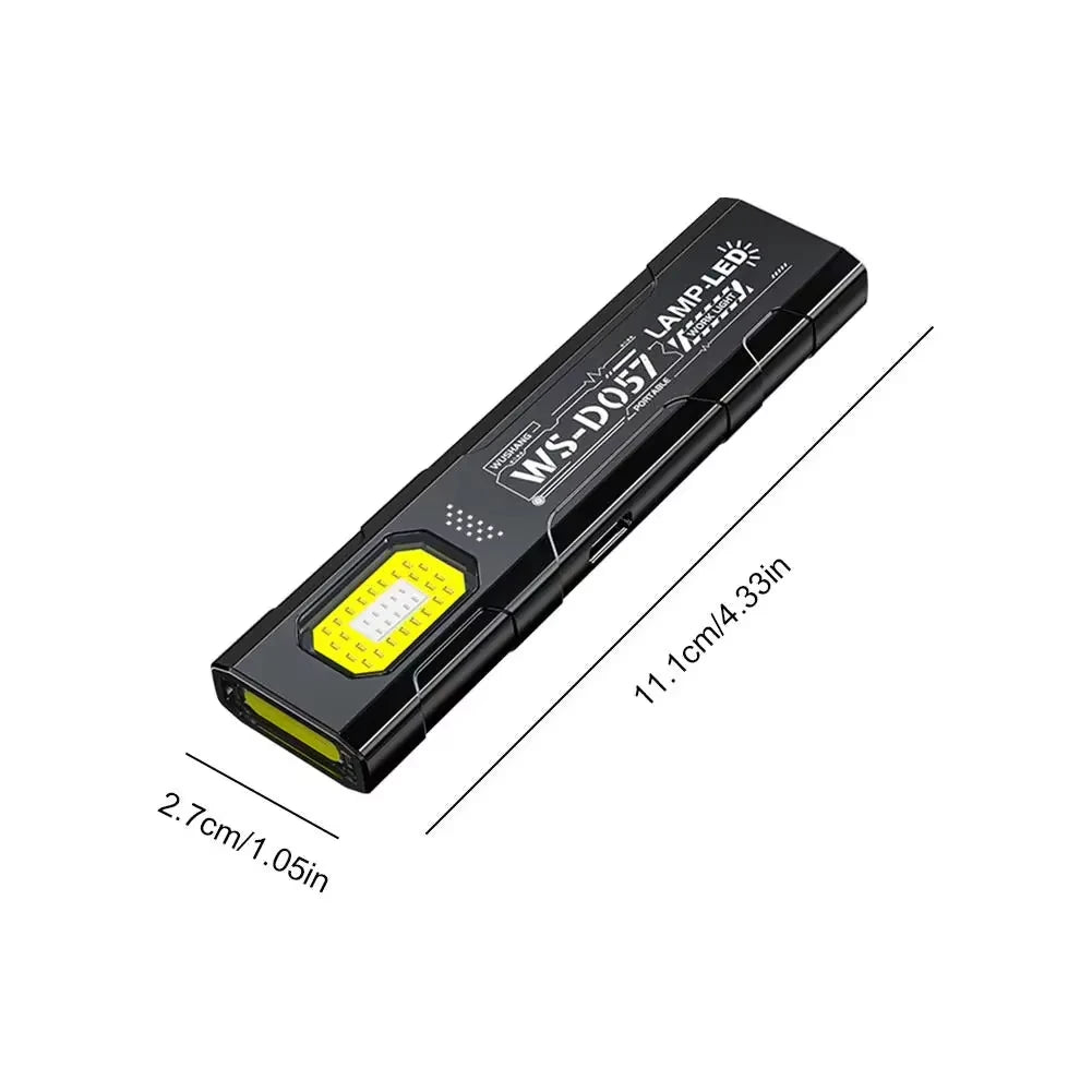 lampe torche led rechargeable port usb aimant noir résistante chocs banque alimentation lumiere intense