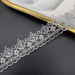 dentelle or blanc floral fine 3.7cm large classique écologique nylon rayonne decoration accessoire