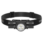 lampe frontale led rechargeable type 10w noir bandeau élastique réfléchissant moderne utilitaire camping