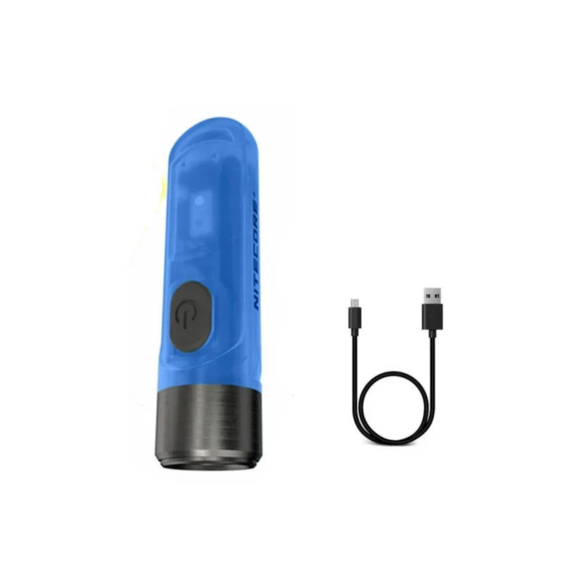 lampe torche rechargeable led uv intense extérieure 300 lumens moderne compact noire verte bleue