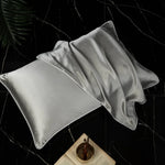 taies d'oreiller soie naturelle couleurs solides élégant satin opacité respectueux environnement simple hospitalière