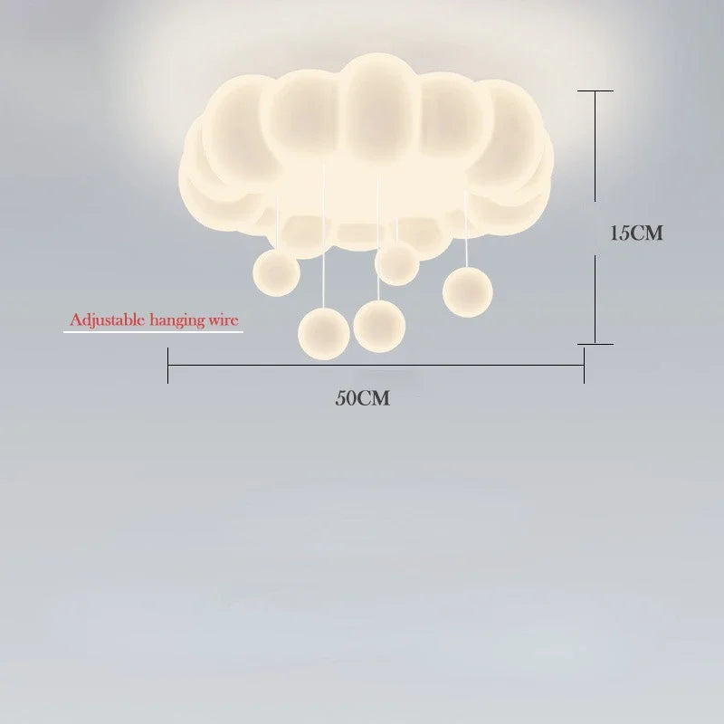 suspension moderne nuage étoiles blanc acrylique fer pc pvc certification ccc cqc ul vde