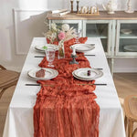 chemin table plissé décoratif élégant blanc rose vert salle manger maison