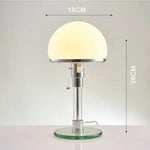 lampe table moderne blanc chrome vert translucide semi transparent interrupteur levier