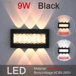 lampe murale led moderne noire ip55 résistante alimentation 110v 220v 7w 9w 11w