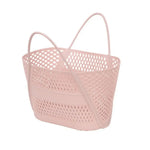 panier rangement maille géométrique blanc rose jaune gris moderne poignées détachables utilisation multiple portable