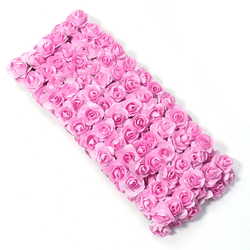 accessoires décoration mariage roses artificielles papier 144 pièces 2cm intérieur traditionnel rouge rose blanc
