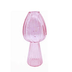 vases champignon moderne transparent rayures verticales marron rose vert rouge bleu orange