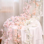 guirlande fleurs artificielles mariage rose clair blanc décoratifintérieur clips métalliques