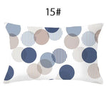 coussin lombaire jaune noir blanc bleu gris vert marron zigzag triangles moderne 30x50cm polyester