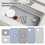 tapis lavabo silicone perforé gris moderne antidérapant drainage vaisselle 34.5x28.6cm