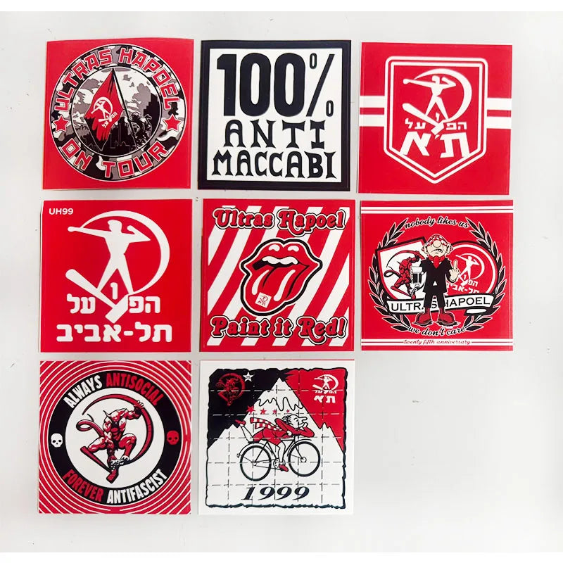 autocollants stickers graphiques sportifs logos équipe football rouge blanc noirs muraux réfrigérateur carreaux meubles