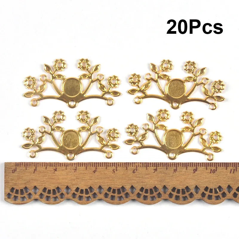 connecteurs métal doré feuilles branches décoration artisanale scrapbooking bijouterie 21 78mm