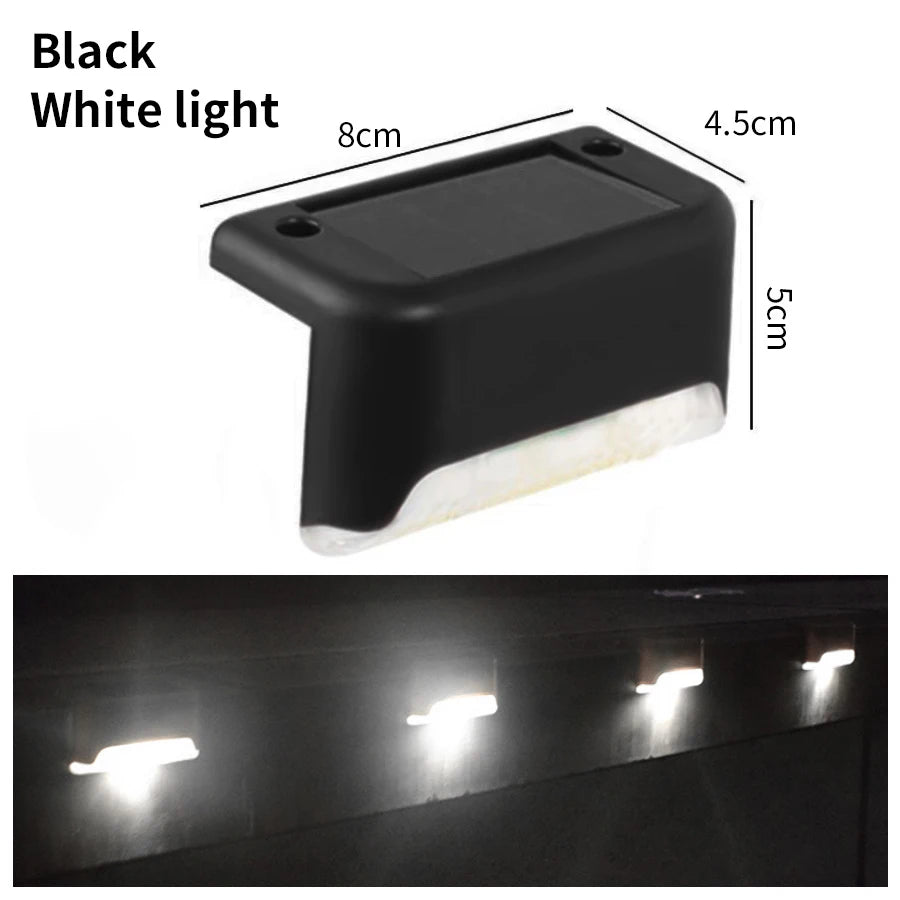 éclairage solaire moderne escalier autoinstallation led panneau solaire adhésif noir blanc lumineux minimaliste